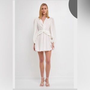 Endless Rose Chic Long Sleeve White Dress